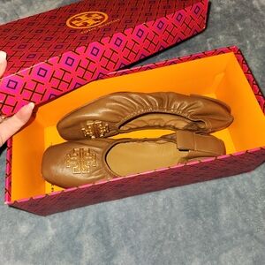 Tory Burch Flats.  Size 8.5.  Brown